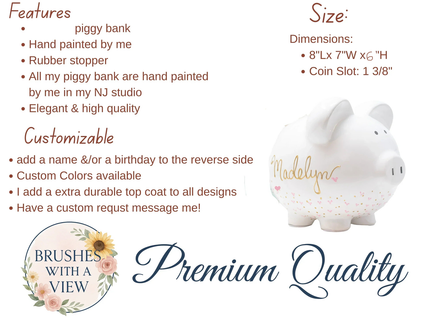 piggy bank with customizable features on a white background
