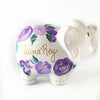Personalized Elephant Piggy Bank, Purple Floral Baby Girl