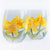 Yellow and White Flowers Daffodils Stemless Wine Glasses - Set of 2 