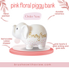 Personalized Elephant Piggy Bank with Hearts, Custom Colors Available