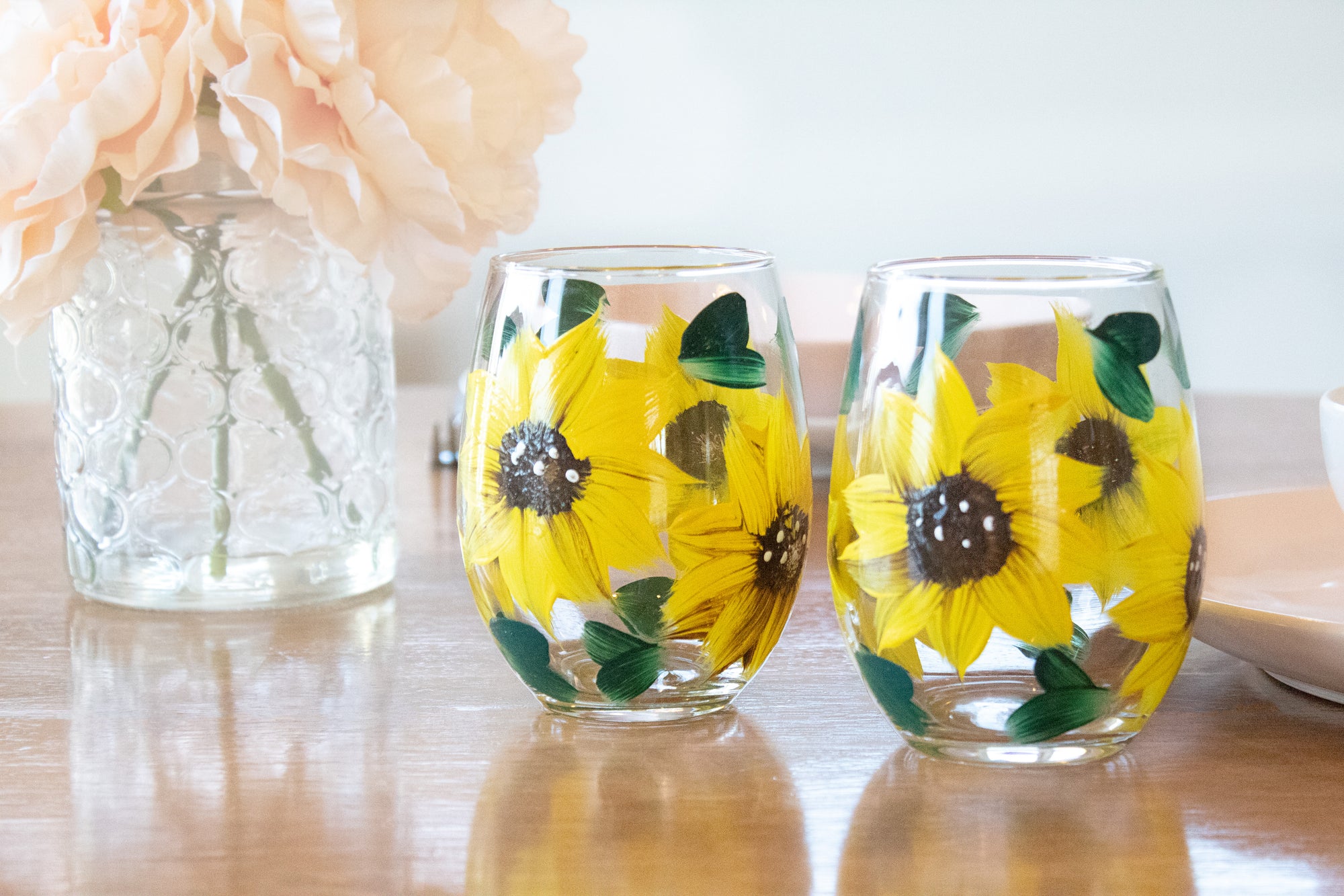 Fall hand painted wine glasses 