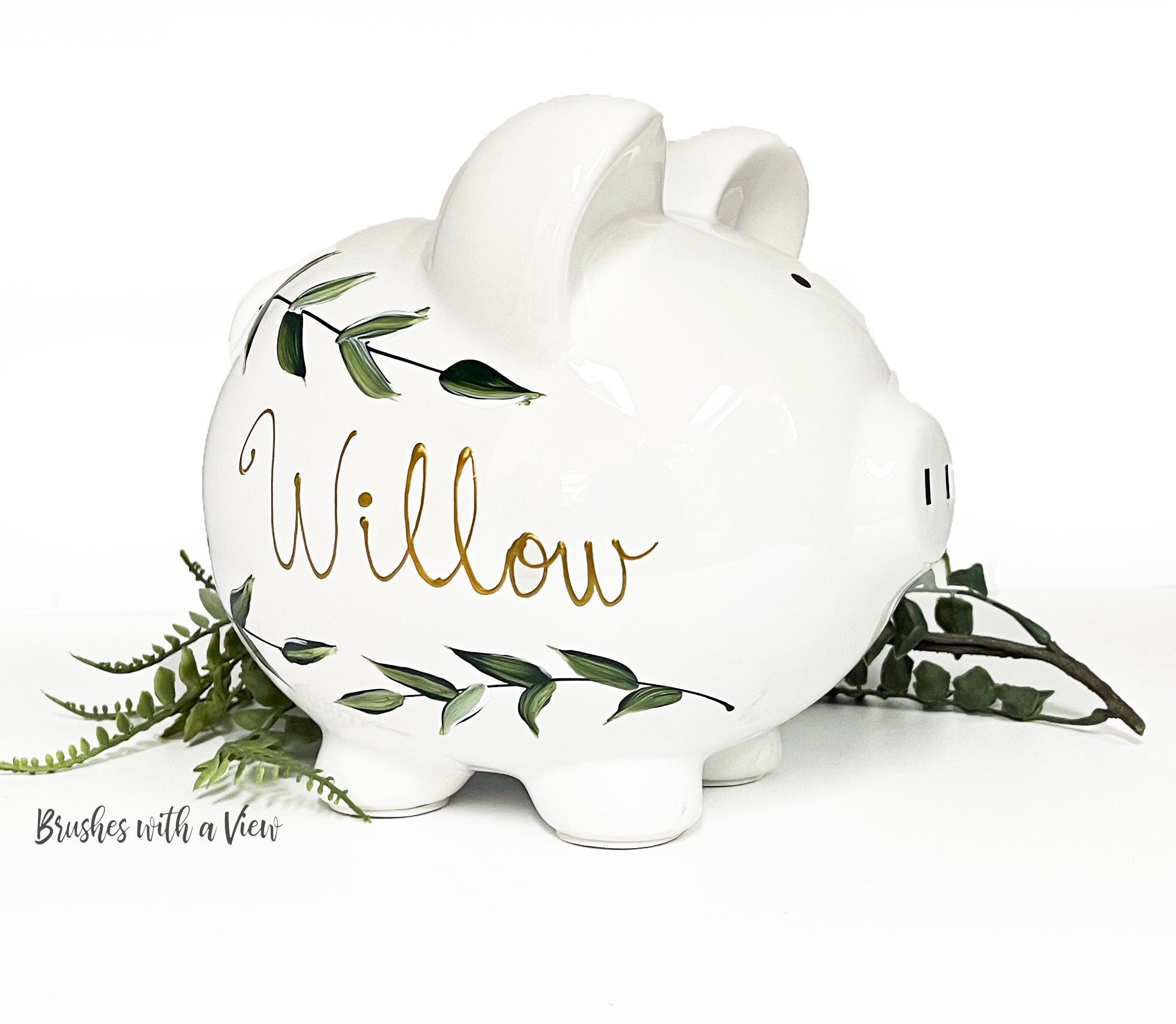 Hand Painted Floral Piggy Banks