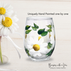 White Daisy Stemless Wine Glass  - Brushes with a View