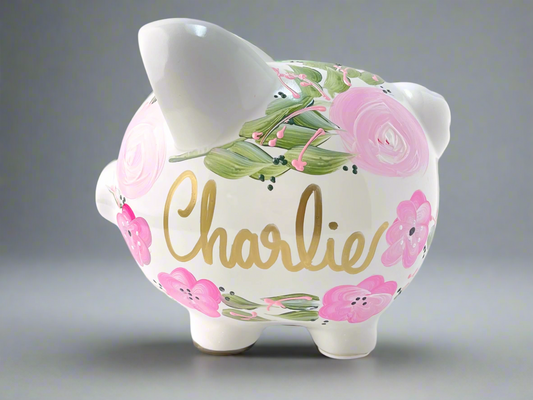 Personalized piggy bank hot pink piggy banks for girls birthday Easter gifts custom piggy bank gifts Christmas gift from grandma 