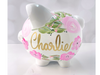 Personalized piggy bank hot pink piggy banks for girls birthday Easter gifts custom piggy bank gifts Christmas gift from grandma