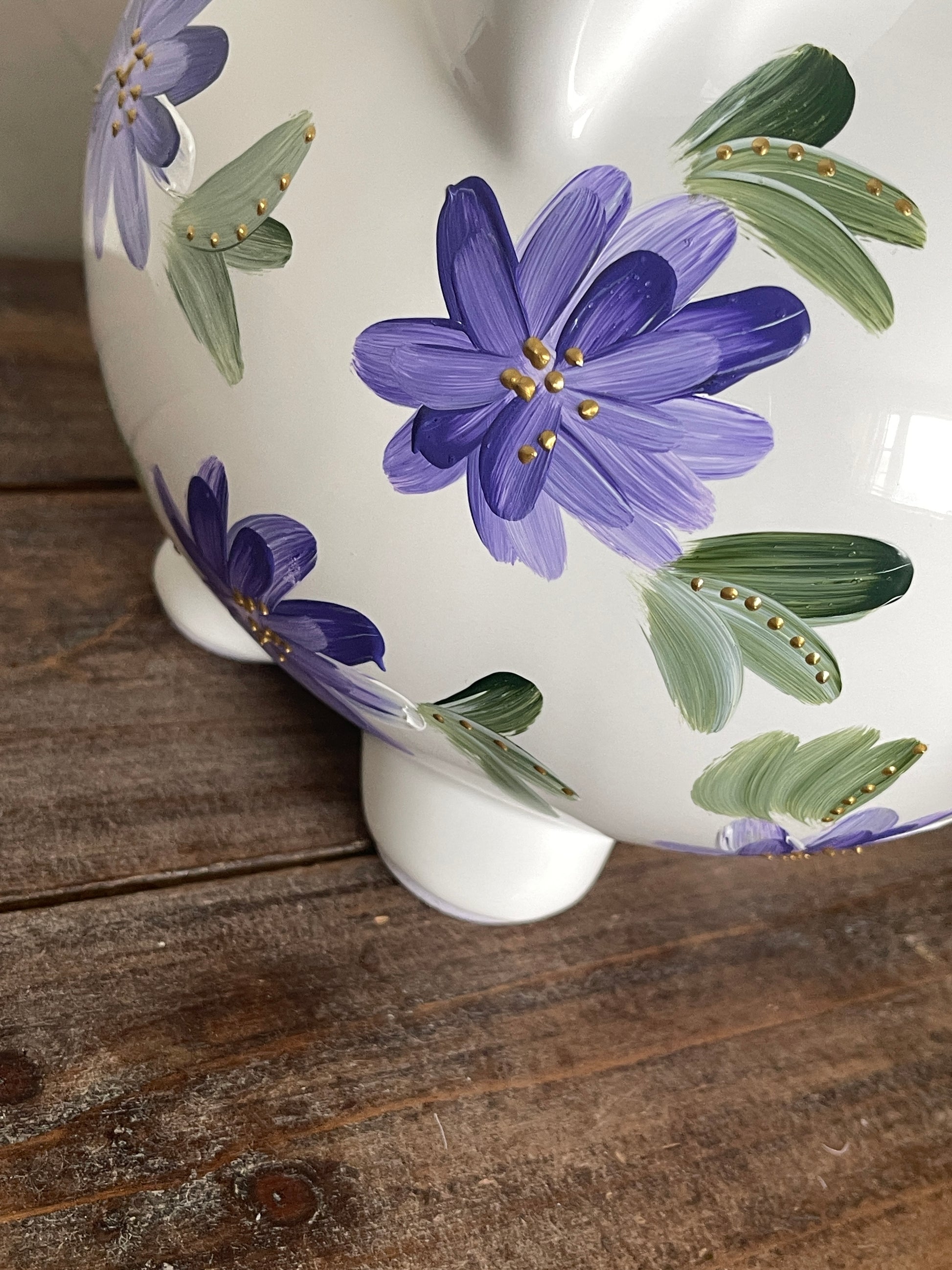 Kids Piggy Bank, Custom Piggy, Floral Bank, HandPainted Bank, Ceramic Bank, Children Bank, Birthday Gift, Baby Gift, Nursery Decor, Savings Bank, Educational Toy, Unique Kids Gift, First Birthday