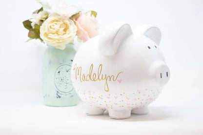 PERSONALIZED  HAND PAINTED PIGGY BANK BRUSHES WITH A VIEW 