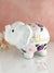 Hand Painted Elephant Piggy Bank with Light  Pink and Purple Flowers