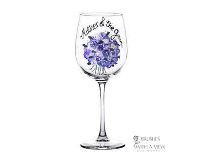 Personalized Wedding Party Wine Glasses - Mother of the Bride, Groom & Bridesmaids