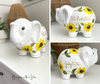 Personalized Elephant Piggy Bank, Hand Painted Custom Sunflower Piggy Bank
