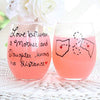 Mother Daughter Long Distance Quotes - Painted Wine Glass