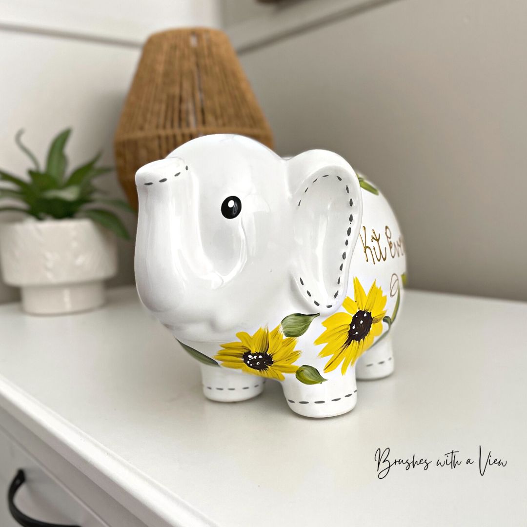 sunflower piggy bank custom piggy bank personalized 