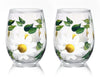 White Daisy Flower Wine Glasses- Set of 2 - 12 ounce  Stemmed or 15 ounce Stemless Wine Glass Set