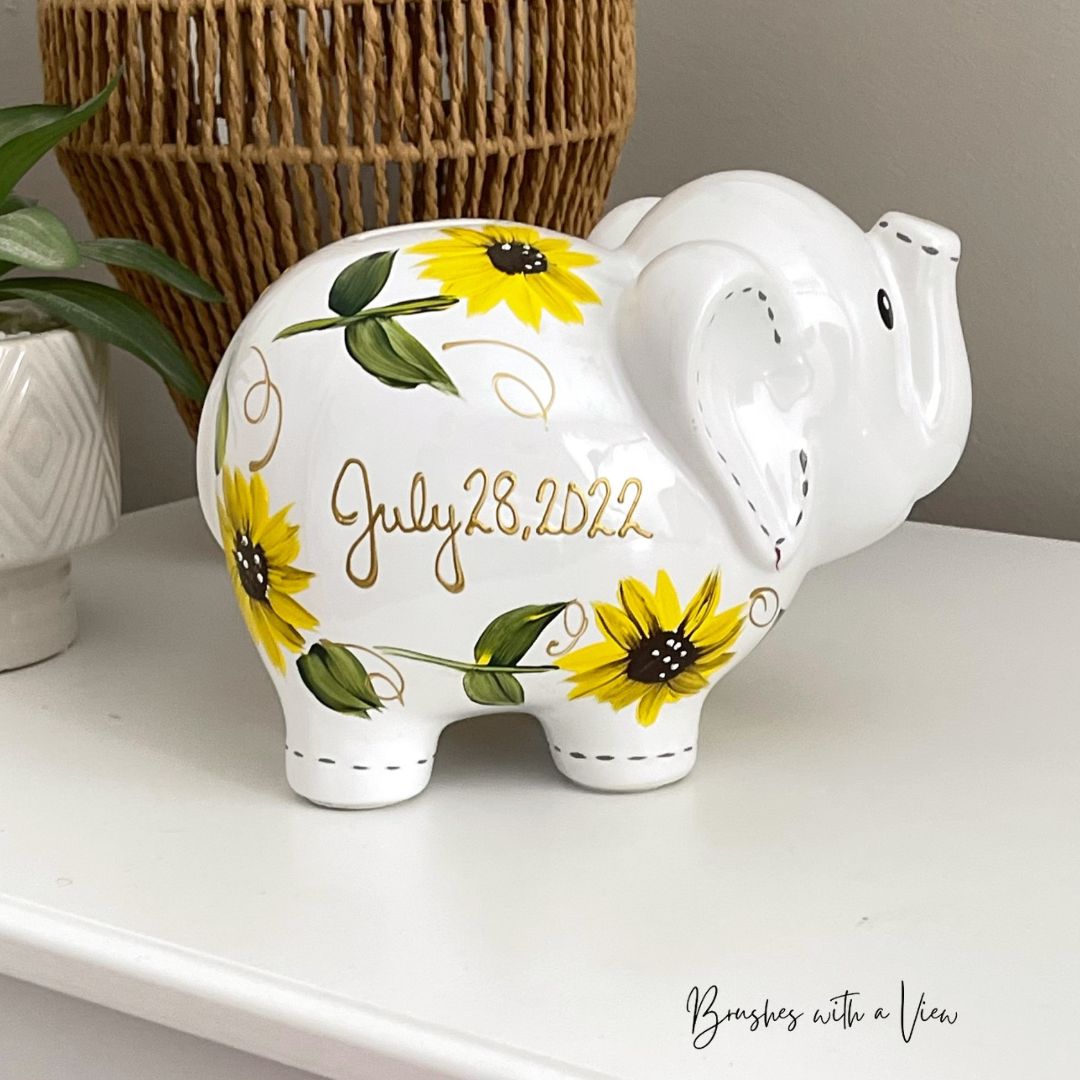 sunflower piggy bank custom piggy bank personalized 