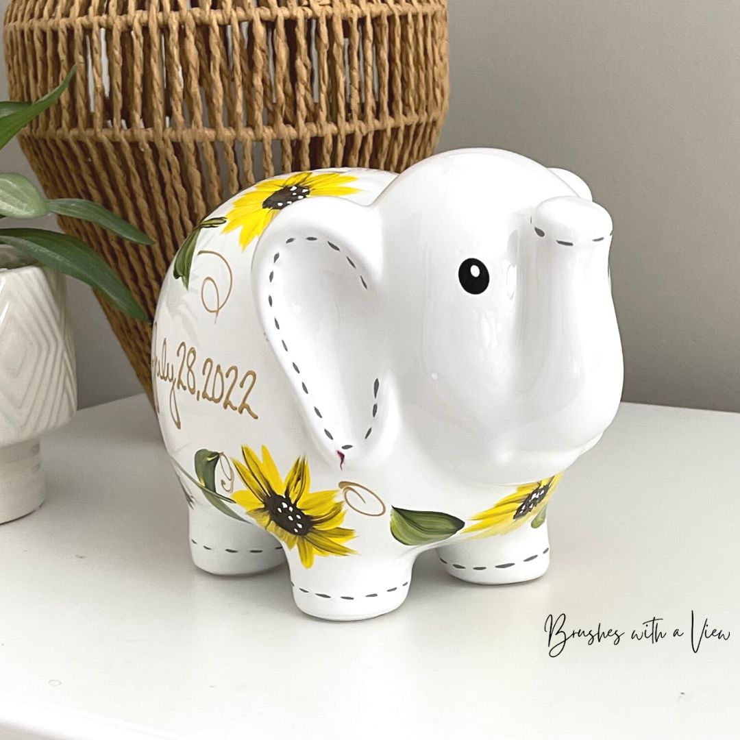 sunflower piggy bank custom piggy bank personalized 