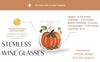 Harvest Pumpkin Hand-Painted Stemless Wine Glass - Set of 2 - 15 o