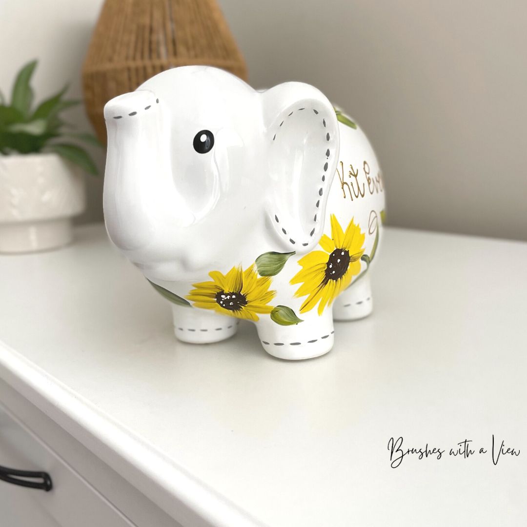 sunflower piggy bank custom piggy bank personalized 