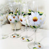 Daisy Painted Wine Glasses - Stemmed or Stemless - Brushes with a View
