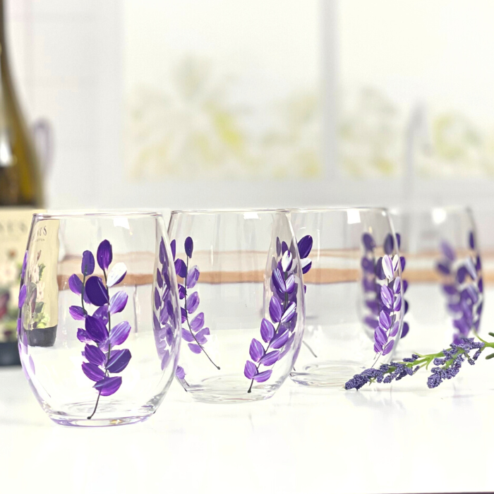 Stackable Acrylic Wine Glasses - Flowers - Santa Barbara Design Studio