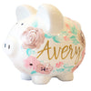 Large BOHO PAINTED PIGGY Bank, Baby Girl Gift, Personalized Piggy Bank for Girls