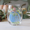 Harvest Pumpkin, Shades of blue  Hand-Painted Stemless Wine Glass