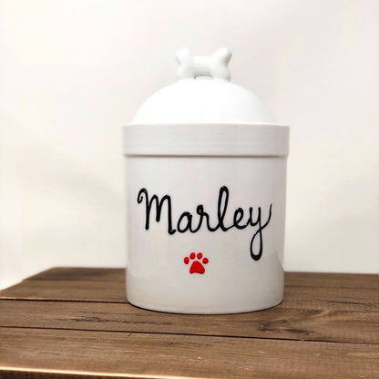 Personalized Pet Treat Jar, Small Customized with Dogs Name 
