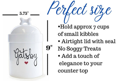 Personalized Large Airtight Dog Treat Jar - Brushes with a View