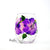 Hibiscus Hand painted Stemless Wine Glass, 15 oz. 