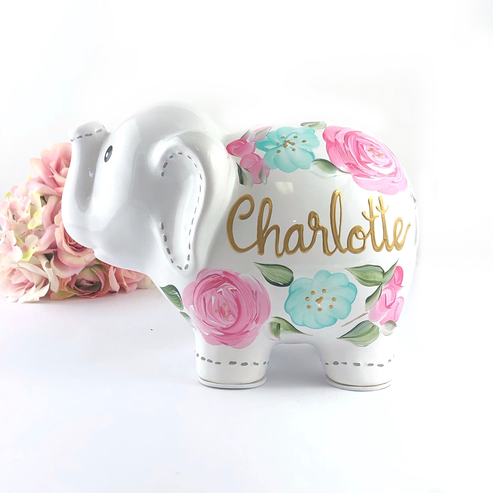 Baby girl elephant shop piggy bank