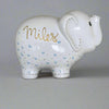 Personalized Elephant Piggy Bank with light blue