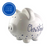 Personalized Hand Painted Piggy Bank with Navy Stars - Brushes with a View 