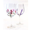 Mixed Flower Wine Glasses, Set of 4, Stemmed Wine Glasses