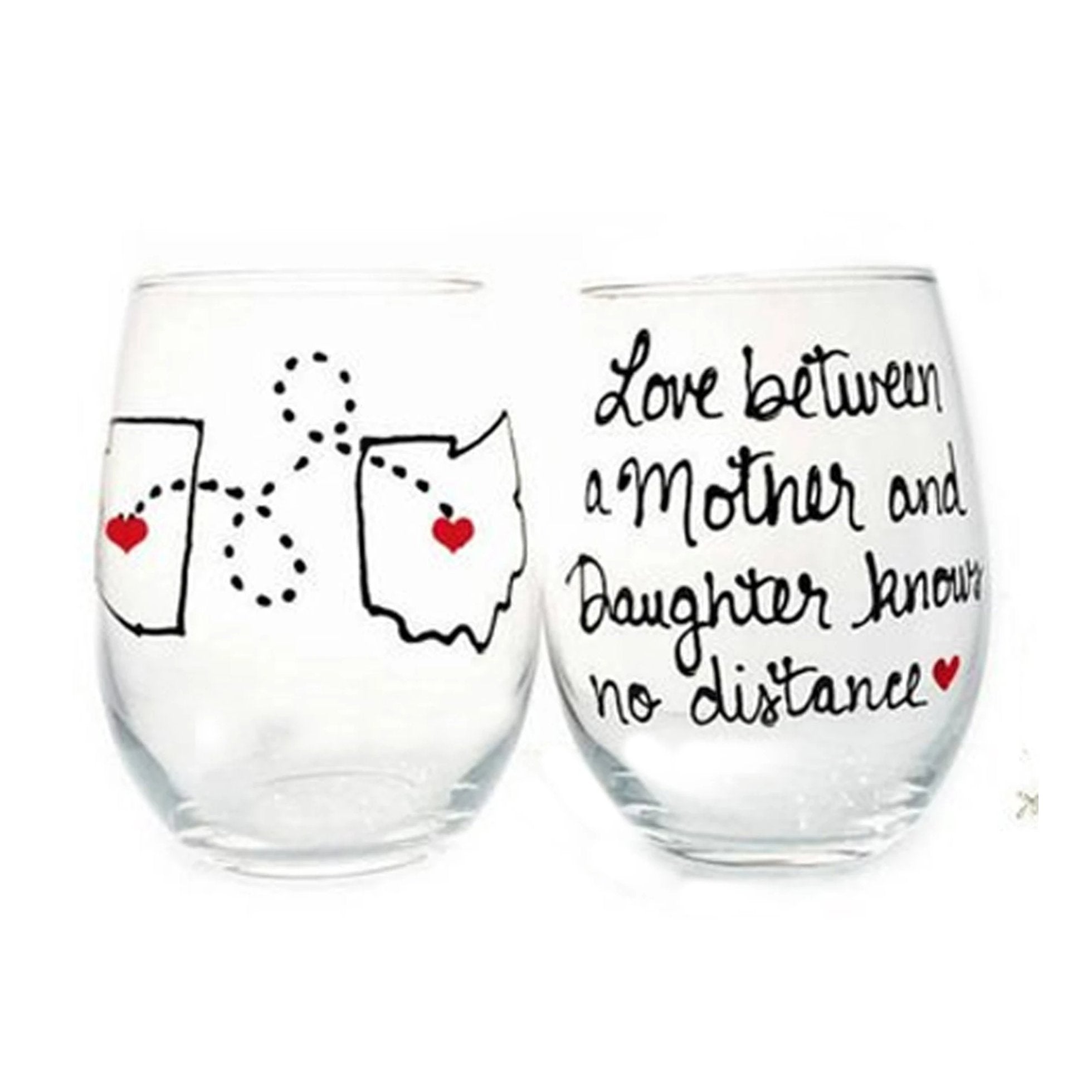 Motherly Love with girl Wine Glass