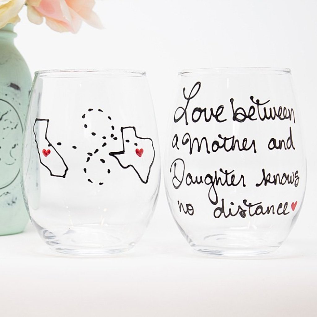 Best Mom and Daughter Stemless Wine Glass Set of 2- Wine Glasses