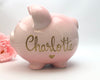 Personalized Hand Painted Piggy Bank Pink Ombre - Brushes with a View