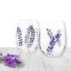 Lavender Flower Wine Glass Set of 2