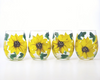 Sunflower Wine Glasses Set of 4, Sunflowers Gifts for Women , Wine Tumbler Cup Glass Set - Sunflower Gift for House - 15 Oz